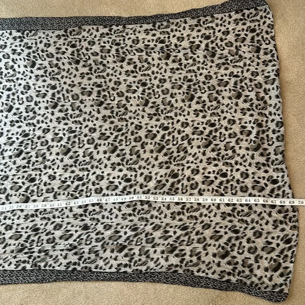 Leopard Animal Print Lightweight Scarf 70s 90s Mob Wife Boho Women 40in x 70in